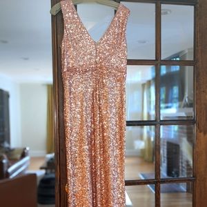 Badgley Mischka size 8 evening gown rose gold sequin